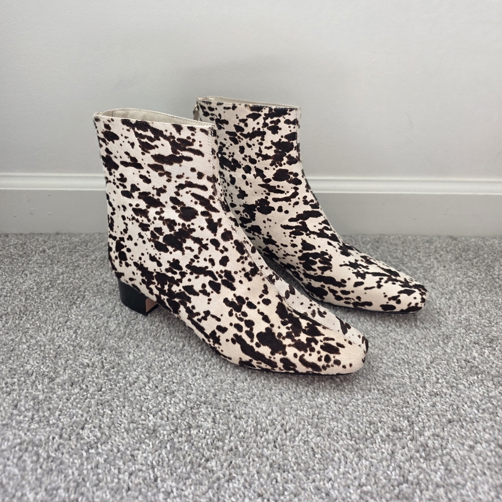 J. Crew Black and Cream Ankle Boots